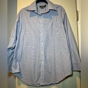 Lauren Ralph Lauren Striped Button Dress Shirt Classic Fit Neck Size 16 32/33